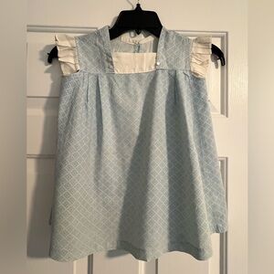 Light Blue Sleeveless Dress with Ruffle Details Vintage